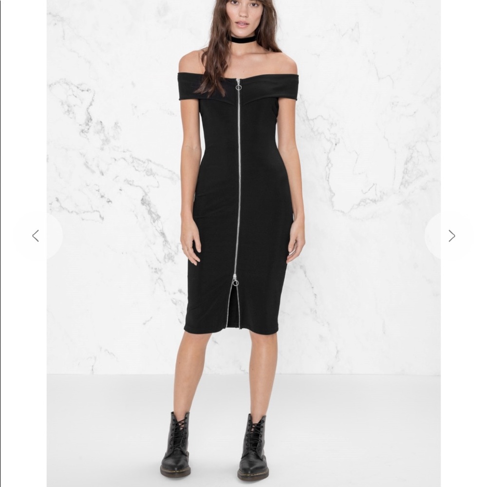 & Other Stories Off Shoulder Zip Dress